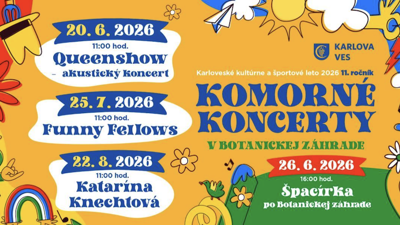 Komorné koncerty v botanickej záhrade – Hudobné večery pri Dunaji s originálnymi interpretmi.